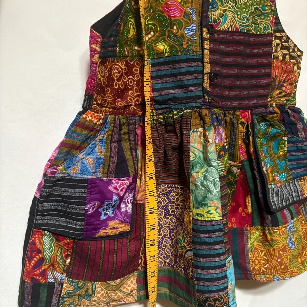 Vintage Colorful Patchwork girl Dress